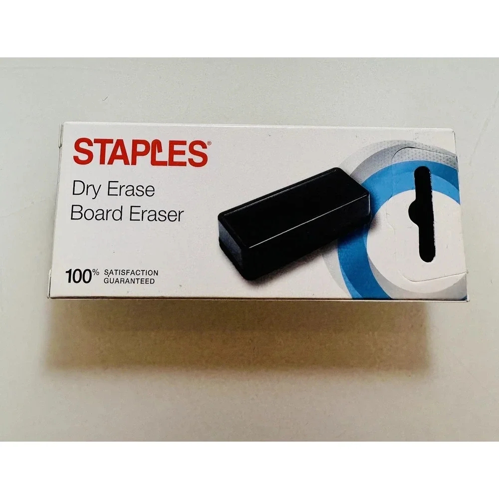 Staples Durable Dry Erase Board Eraser, Black